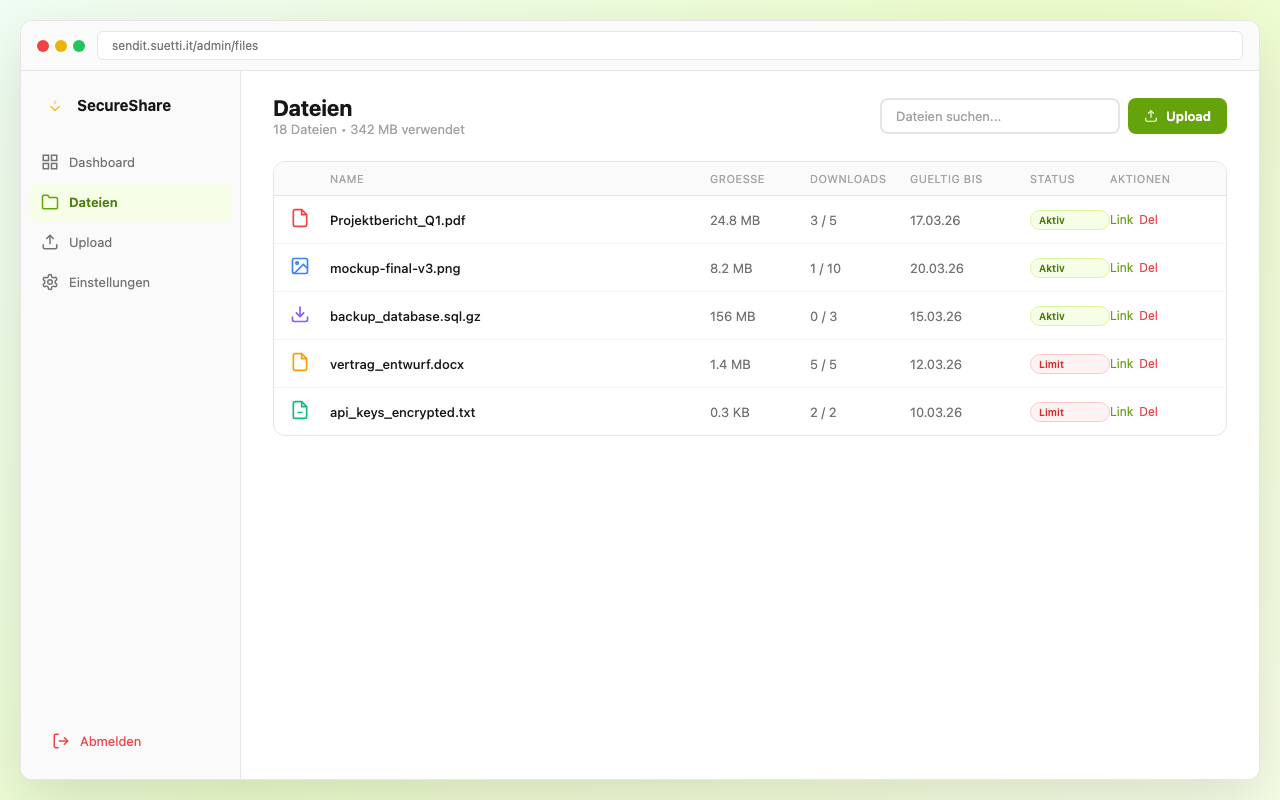 SendIt — Ansicht 4