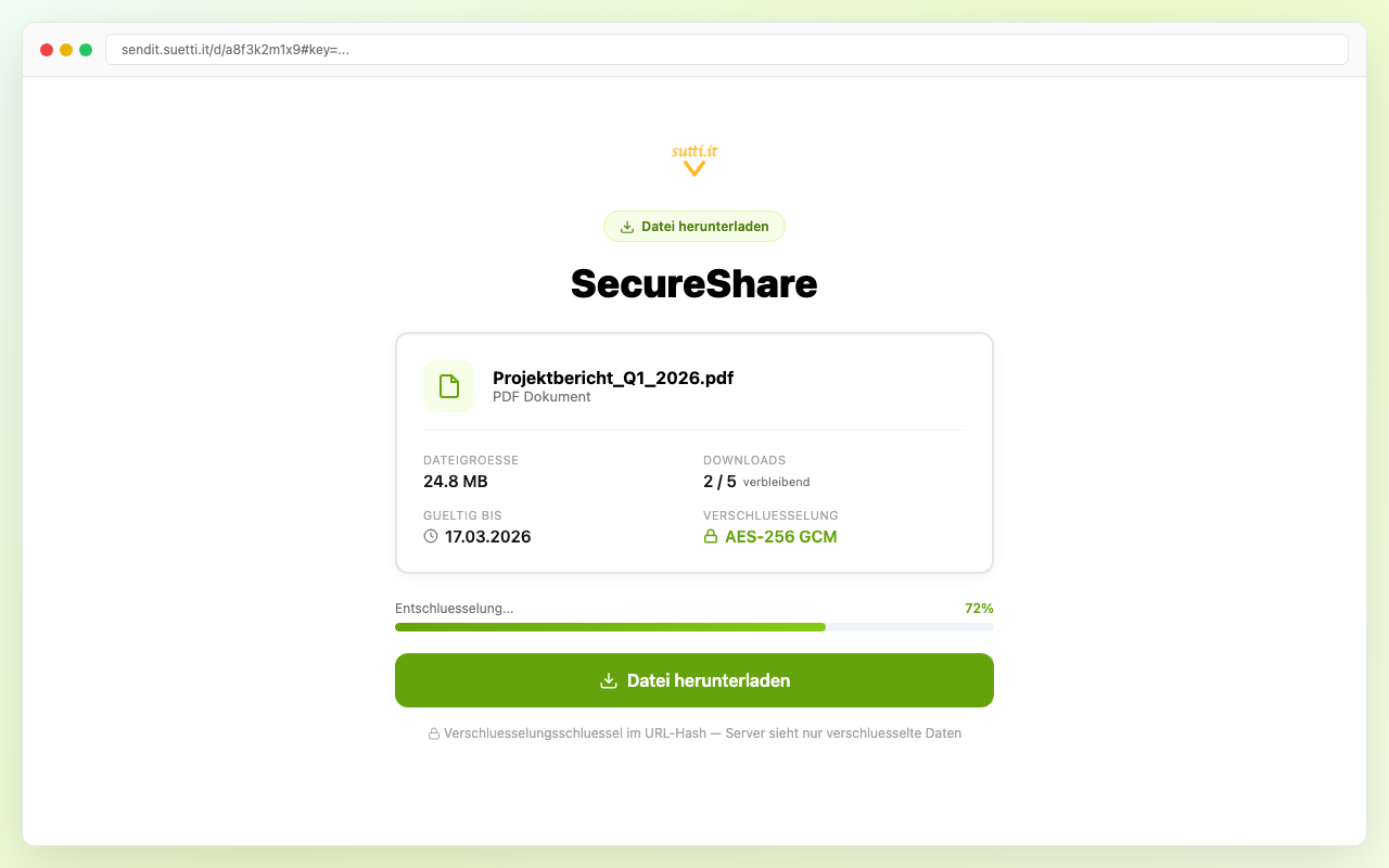 SendIt — Ansicht 3