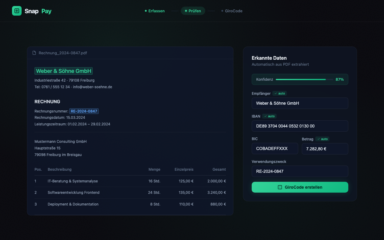 SnapPay — Ansicht 2